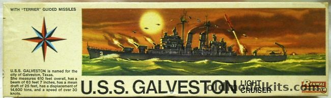 Renwal 1/500 CLG-3 USS Galveston Light Cruiser - (Cleveland Class Light Cruiser converted to Galveston Missile Cruiser), 609 plastic model kit